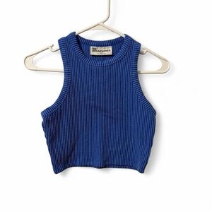 No Boundaries Blue Ribbed Top
